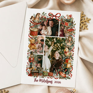 Foto Whimsical Vintage Verhalenboek Kerst Charme Feestdagenkaart