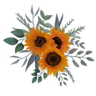 Wedding Country Chic Sunflower Greenery Kaart