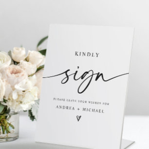 Poster Cartes de Fête des mariées Cadeaux Signer écriture