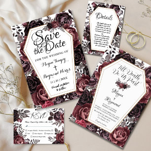 Invitation Jusqu'à la mort Faisons-nous partie Mariage gothiq