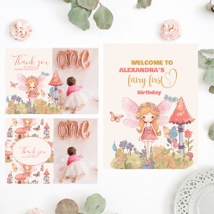Invitation Fairy First Enchanted Woodland 1er Anniversaire