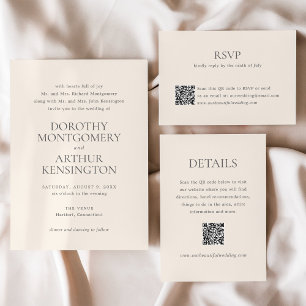 Invitation Mariage élégant et neutre de Terre moderne