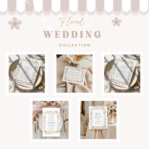 Save The Date Mariage Champêtre de Fleurs Sauvages Bleu Poussiér