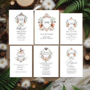 Invitation Aquarelle Bois Laurel Crest Dîner de répétition