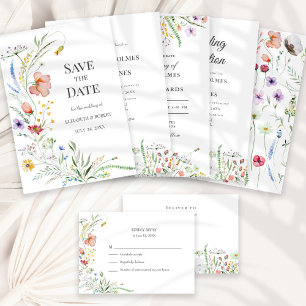 Faire-part de mariage Meadow Fleur sauvage aquarel