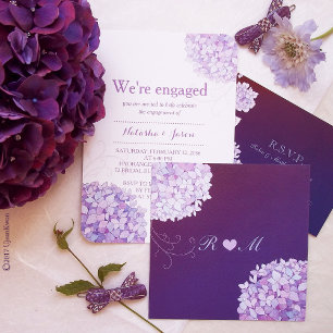 Invitation Hydrangée + Mariage Floral Plum Heart