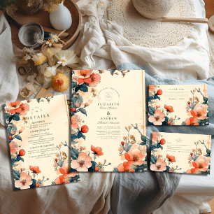 Save The Date Élégant Mariage Floral Art Nouveau