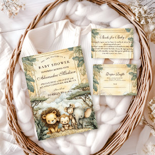 Serviette En Papier Baby Shower Animaux Safari Boho