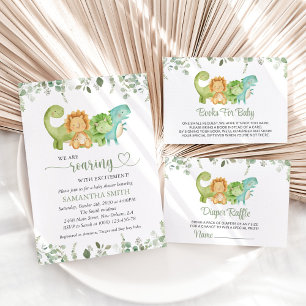 Invitation Dinosaures mignons, T-Rex, Jurassique, Baby shower