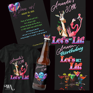 Dessous-de-verre En Papier Neon Blacklight Verre Abstrait Anniversaire