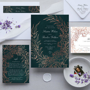 Papier Invitation de mariage en bronze pour une couronne 