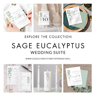Papier Budget Eucalyptus Mariage soirée bleu