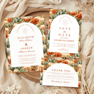 Carte De Remerciements Mariage au jardin de cactus de l'Ouest