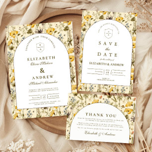 Cartons Réponse Mariage à l'arche florale intemporelle