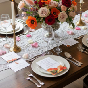 Sticker Rond Mariage d'accueil de dessin de fleurs Red Poppy