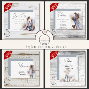 Carte D'accompagnement Aquarelle Russe Cowboy Mariage