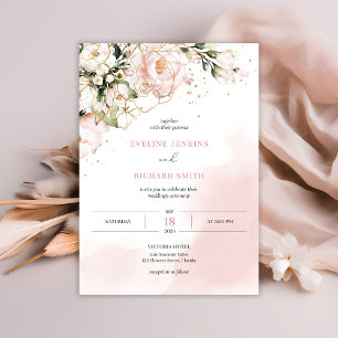 Poster Aquarelle Blush rose eucalyptus Alphabétique