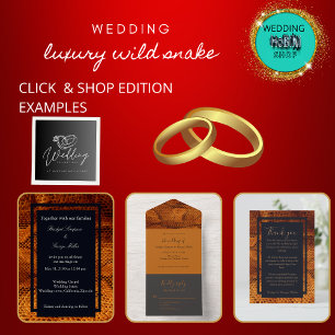 Invitation Tout En Un luxueux animal en peau de serpent sauvage mariage
