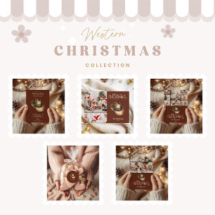 Cartes Pour Fêtes Annuelles 3 Photo Western Cowboy Casquette Noël