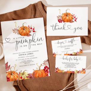 Invitation Petit citrouille en route baby shower