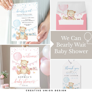 Invitation Baby shower de l'ours en peluche