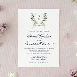 Save The Date Monogramme Aquarelle Florale Crest Enregistrer la 