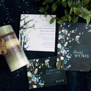 Invitation Élégant arbre thème Forêt Mariage vert
