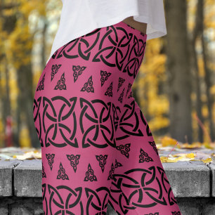 Donkergrijs en zwart gebandeerd stampatroon leggings