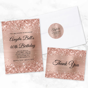 Sticker Rond Glittery Light Rose Gold Foil 50e anniversaire