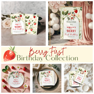 Serviette En Papier Fraise rouge rustique Thème Berry Premier annivers