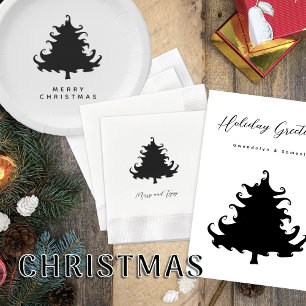 Gobelets En Papier Joyeux Noël Black Tree
