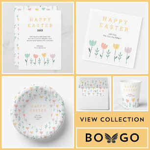 Invitation Dimanche de Pâques Brunch Jaune Floral Cute Botani