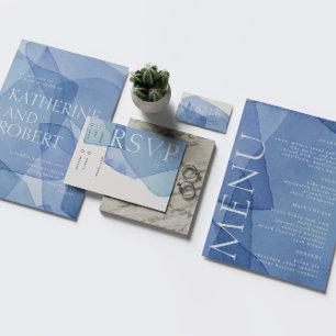 Invitation Mariage de formes d'aquarelle moderne et élégant