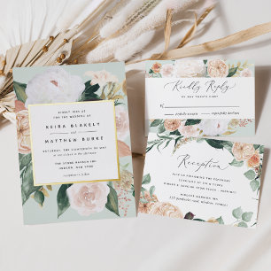 Invitation En Aluminium Boho Blooms Mariage Floral moderne