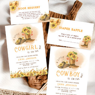 Carte D'accompagnement Rustic Western Rodeo Baby shower Demande de réserv