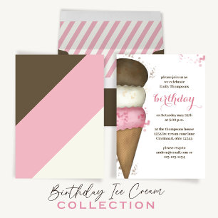 Invitation Cute Crème glacée Cone Social
