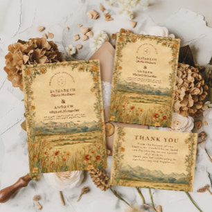 Invitation Mariage à la Montagne de Golden Meadow