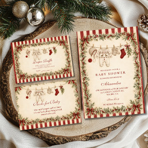 Klassieke Kerstman Kerst Baby Shower Servet
