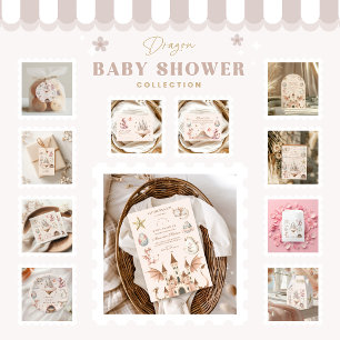 Invitation Un petit dragon se trouve sur le Baby shower Way