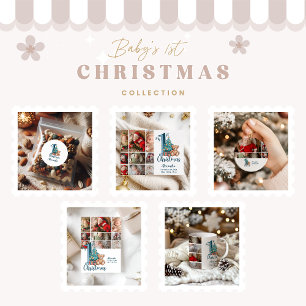 Cartes Pour Fêtes Annuelles 7 Photo Blue Teddy Baby 1er Noël