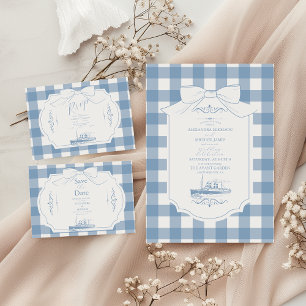 Invitation Mariage Chic Nautique Coquette Bow