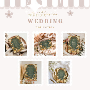 Cartons Réponse Cadre floral romantique Art Nouveau Mariage