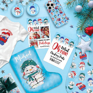 Grande Chaussette De Noël Lumières brillantes hiver Merveilles Snowman Noël