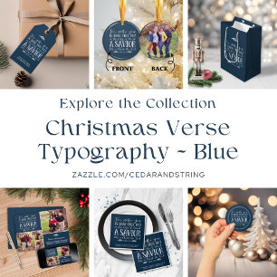 Cartes Pour Fêtes Annuelles Christian Christmas Verse Blue Holiday Photo