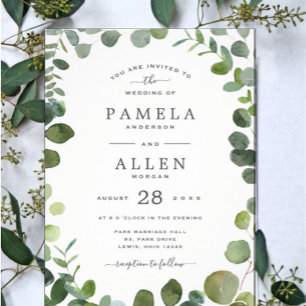 Eucalyptus Faire-part de mariage de verdure rustiq