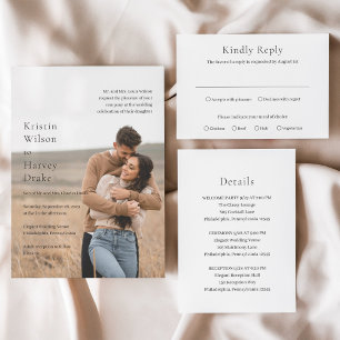 Invitation Kristin Photo Mariage moderne