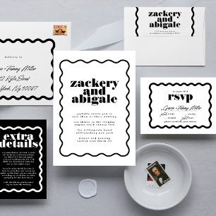 Carte D'accompagnement Décor moderne Gras Verre Blanc Noir Détails