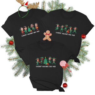 T-shirt Personnalisé Funny Face Photo Elf de Noël