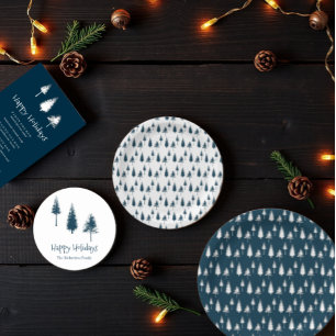 Menu Arbres d'hiver bleu marine