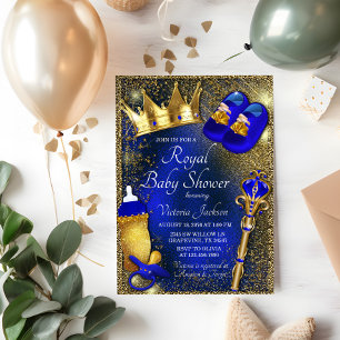 Invitation Baby shower Royal Blue Prince